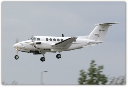 A serial number is the only external markings on this King Air
